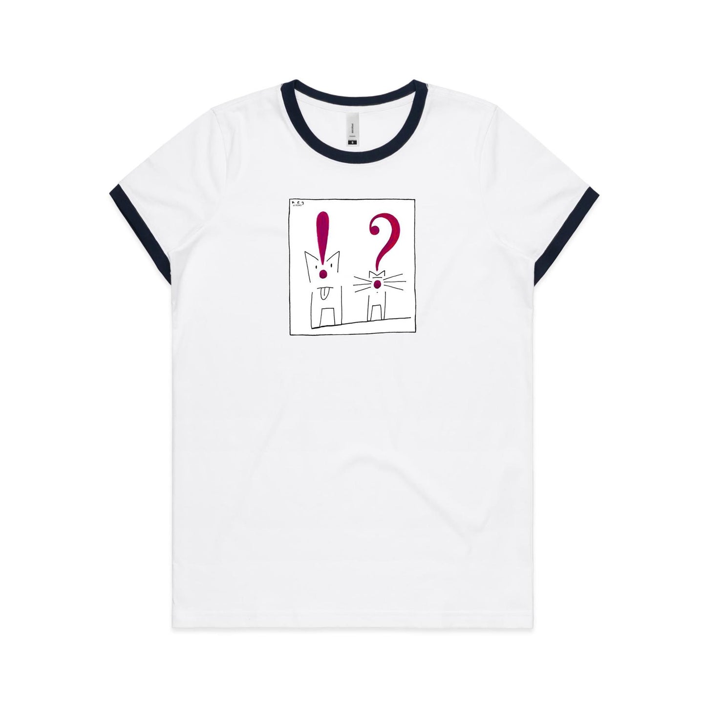 Dog & Cat Ringer T Shirts for Women