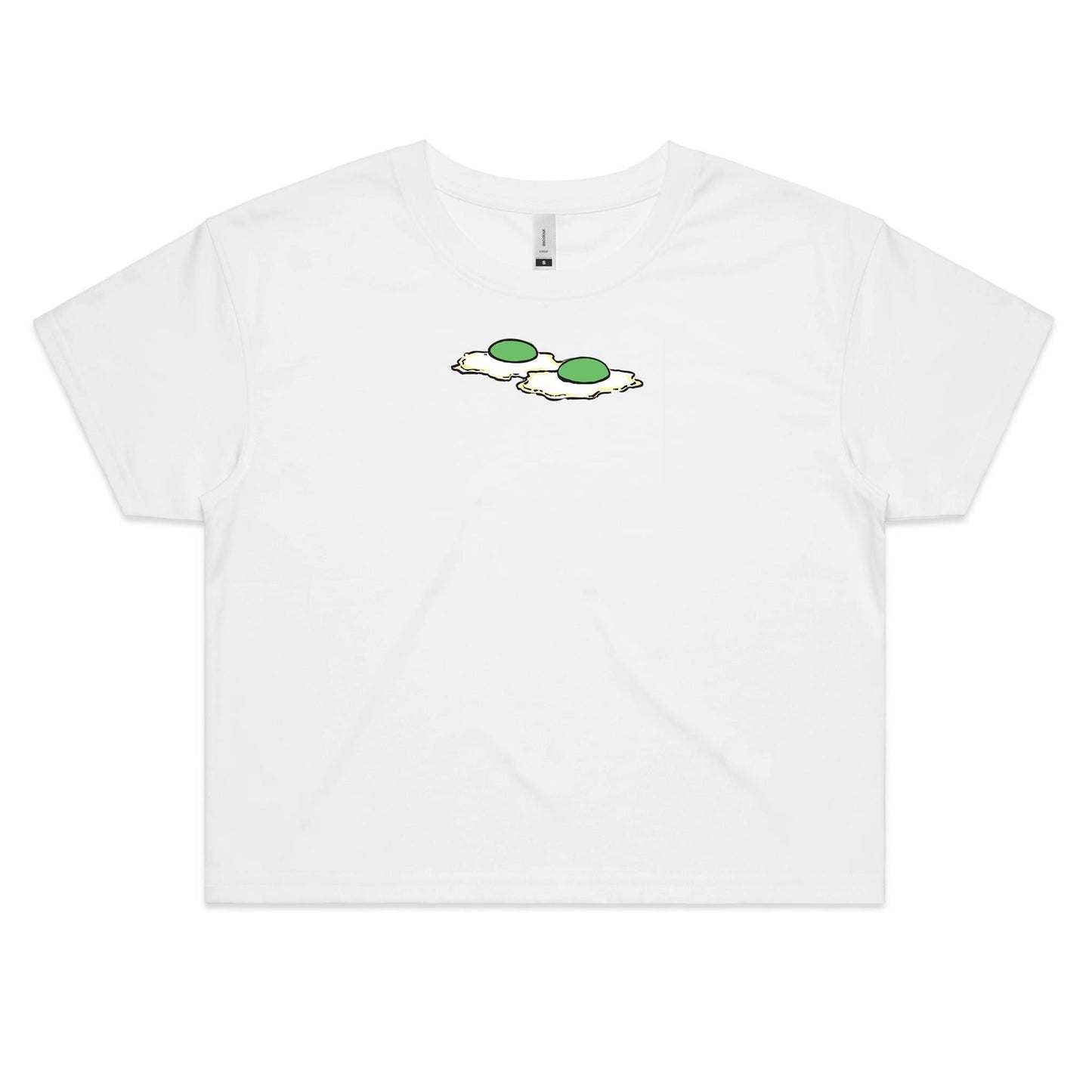 Green Eggs Crop T Shirts for Women