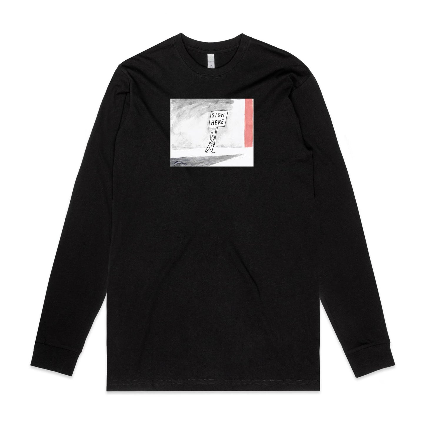 Sign Here Long Sleeve T Shirts for Men (Unisex)