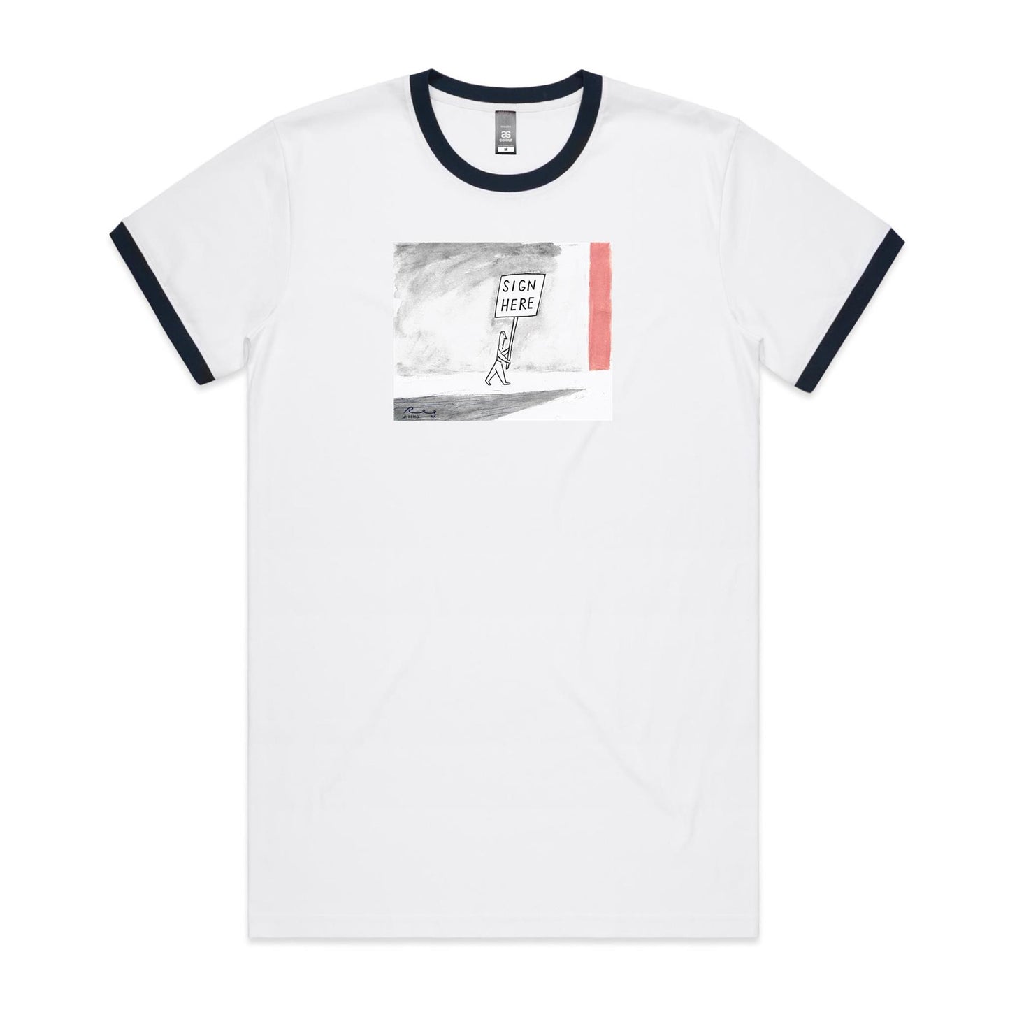 Sign Here Ringer T Shirts for Men