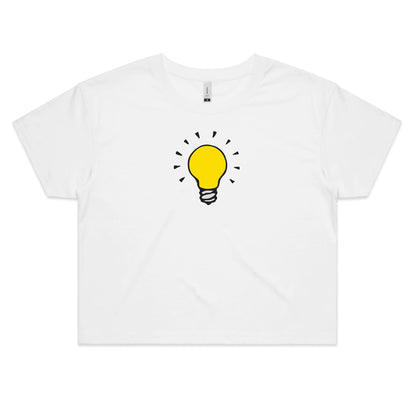 Light Bulb Crop T Shirts for Women