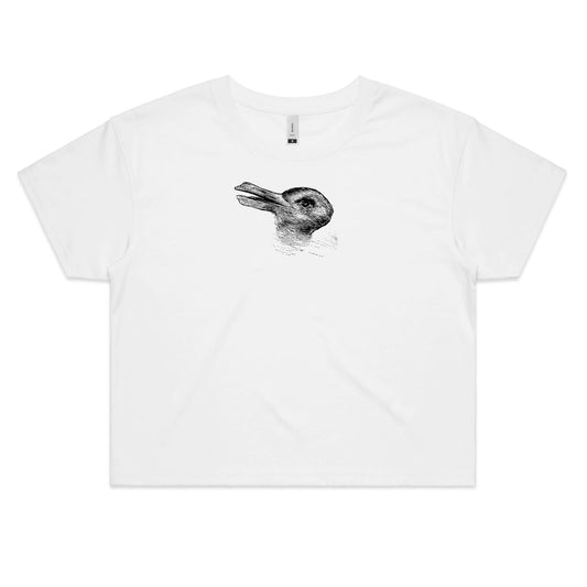 Duck-Rabbit Crop T Shirts for Women