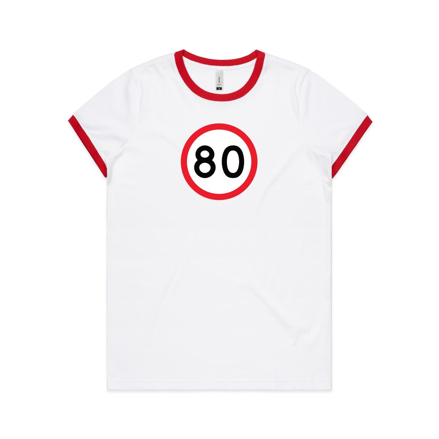 Age Milestone 80 Ringer T Shirts for Women