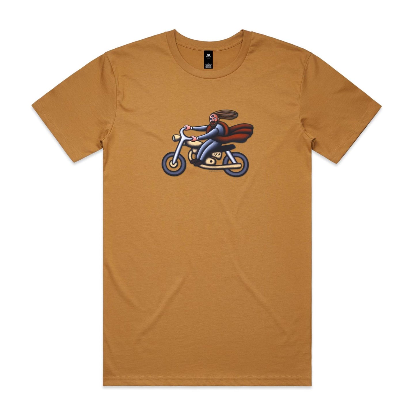 Australian Jesus on the Golden Motorbike T Shirts for Men (Unisex)