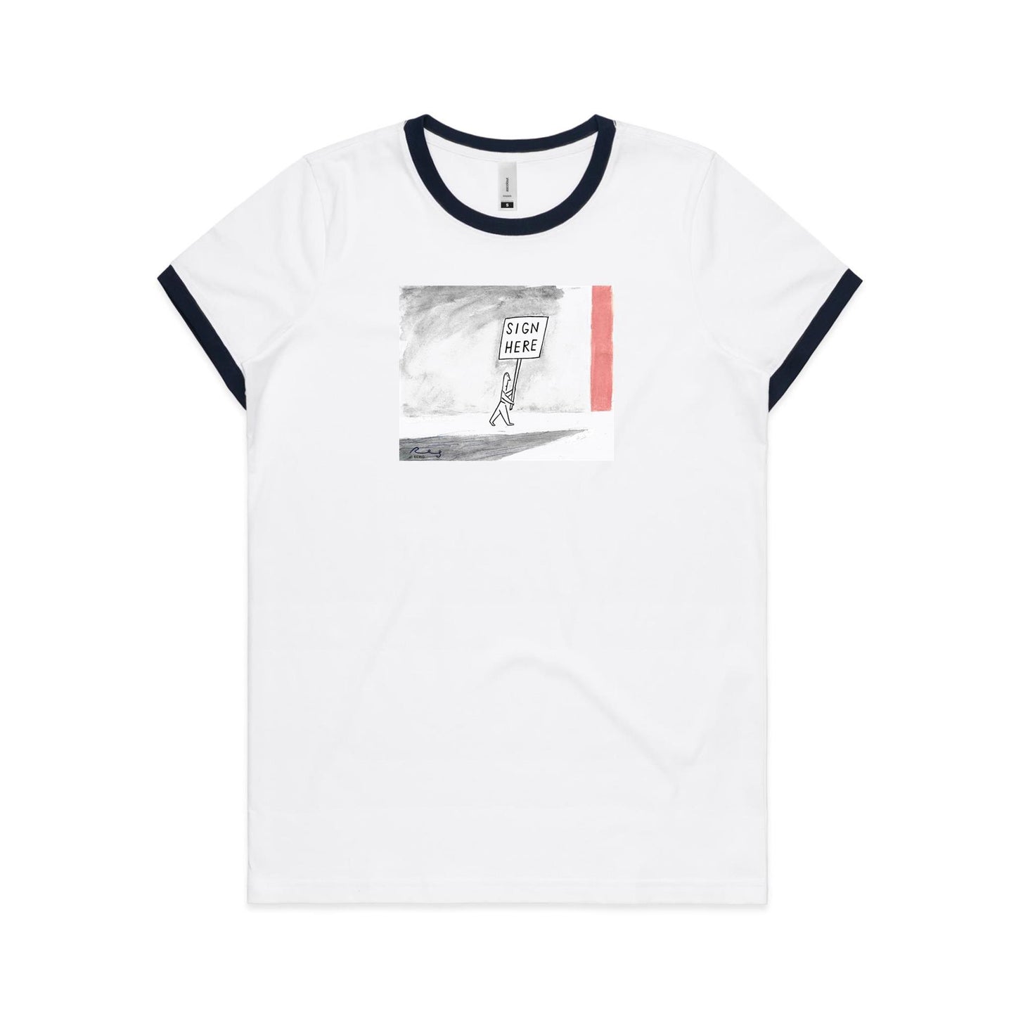 Sign Here Ringer T Shirts for Women