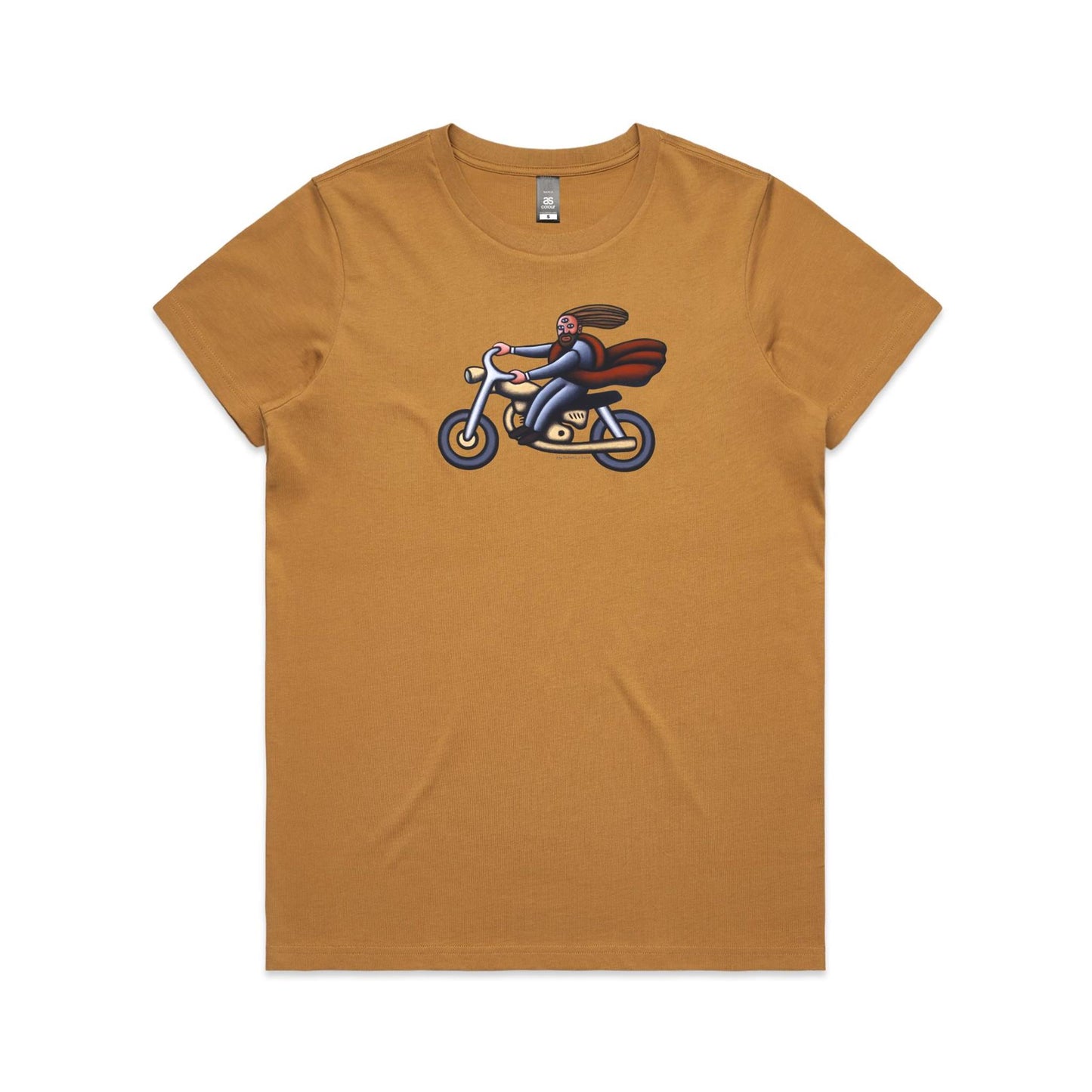 Australian Jesus on the Golden Motorbike T Shirts for Women