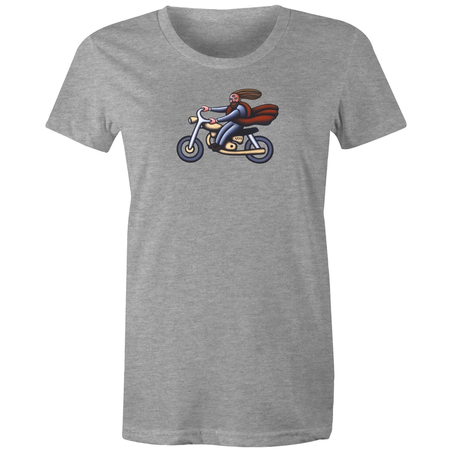 Australian Jesus on the Golden Motorbike T Shirts for Women