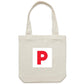 P Plate Canvas Totes