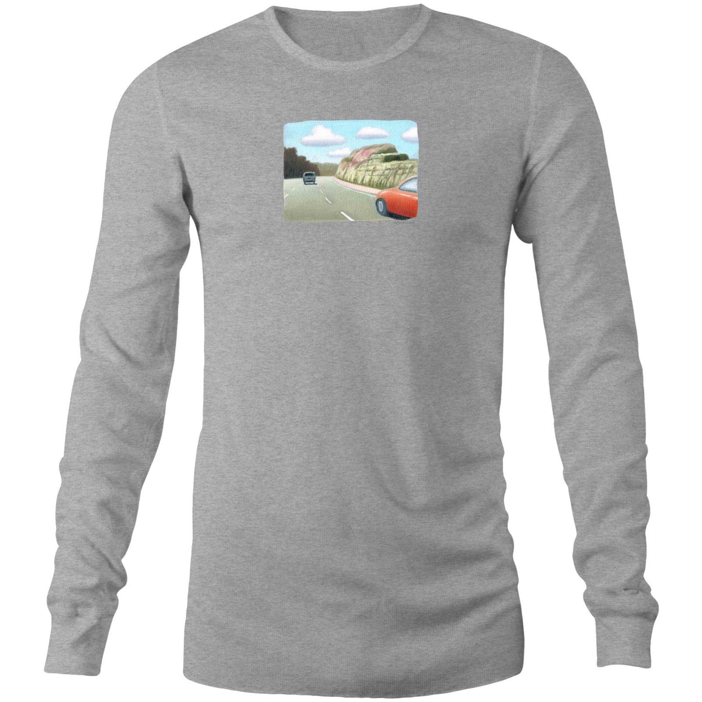 Red Sedan on the M1 Long Sleeve T Shirts