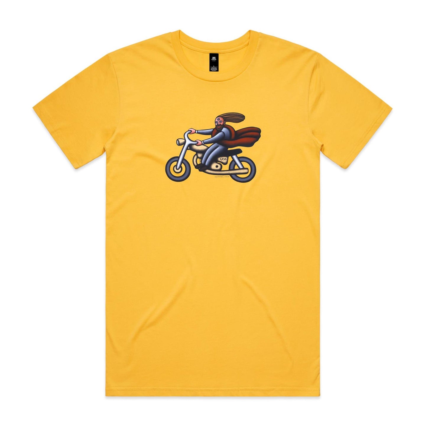Australian Jesus on the Golden Motorbike T Shirts for Men (Unisex)
