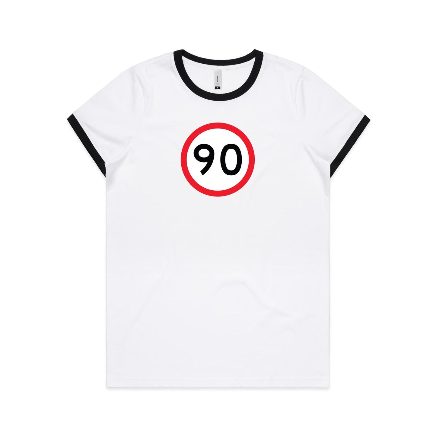 Age Milestone 90 Ringer T Shirts for Women