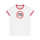 Age Milestone 70 Ringer T Shirts for Women