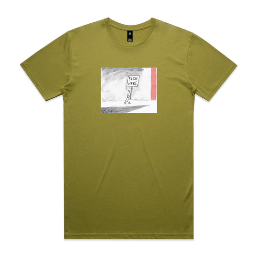 Sign Here T Shirts for Men (Unisex)