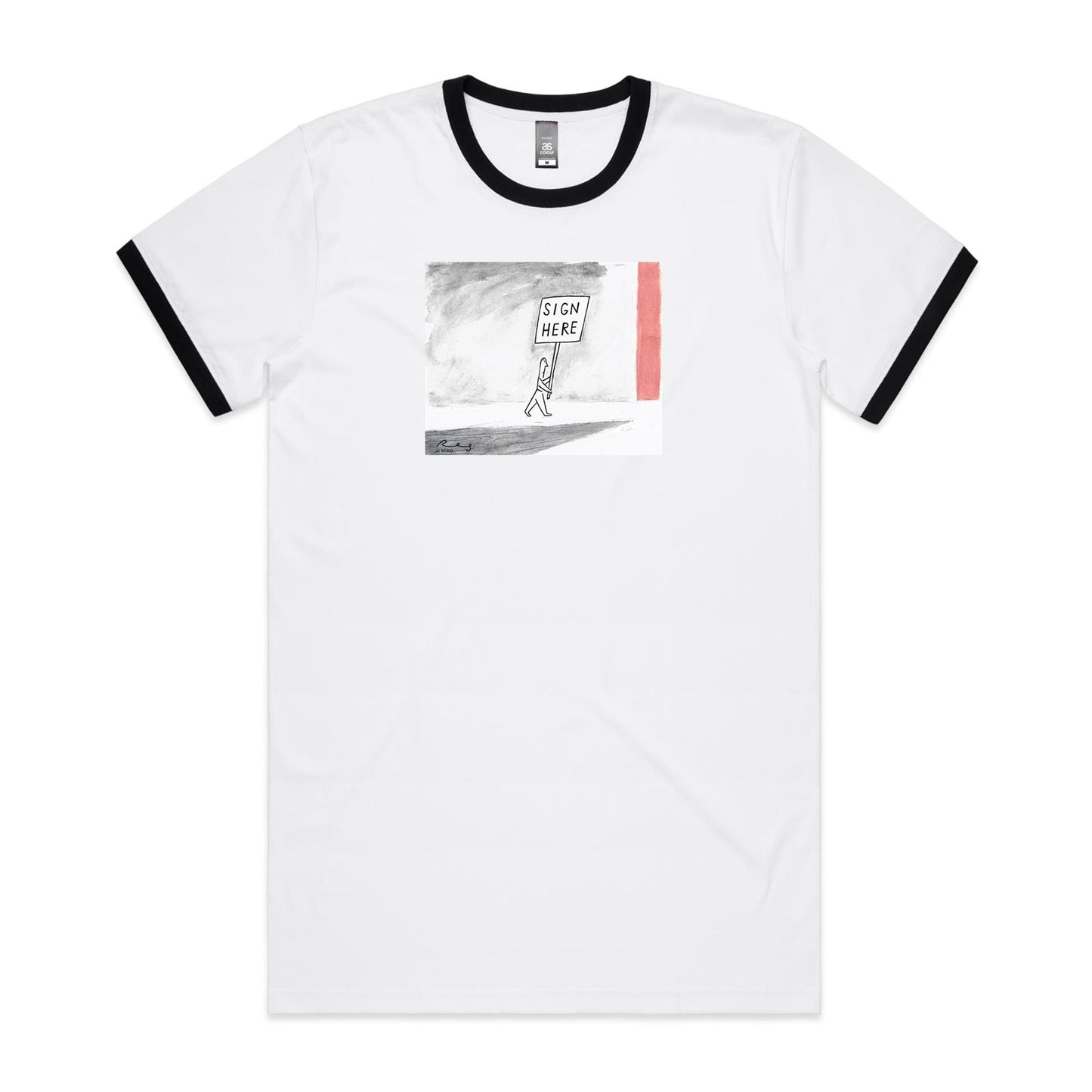 Sign Here Ringer T Shirts for Men