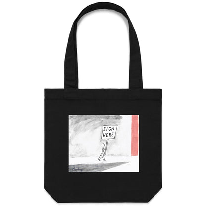 Sign Here Canvas Totes