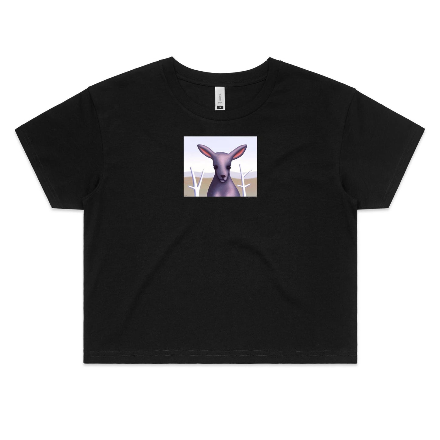 Fluffy the Slightly Pink Kangaroo Crop T Shirts for Women