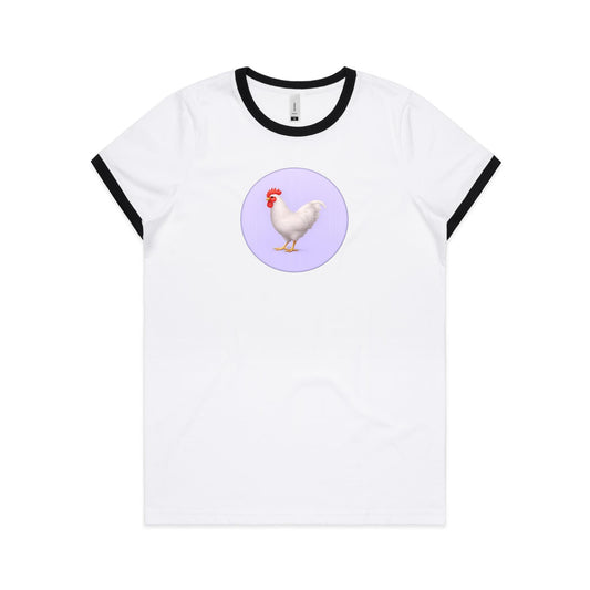 Rooster Too Ringer T Shirts for Women