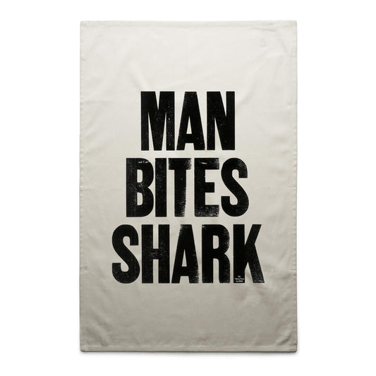 Man Bites Shark Tea Towels