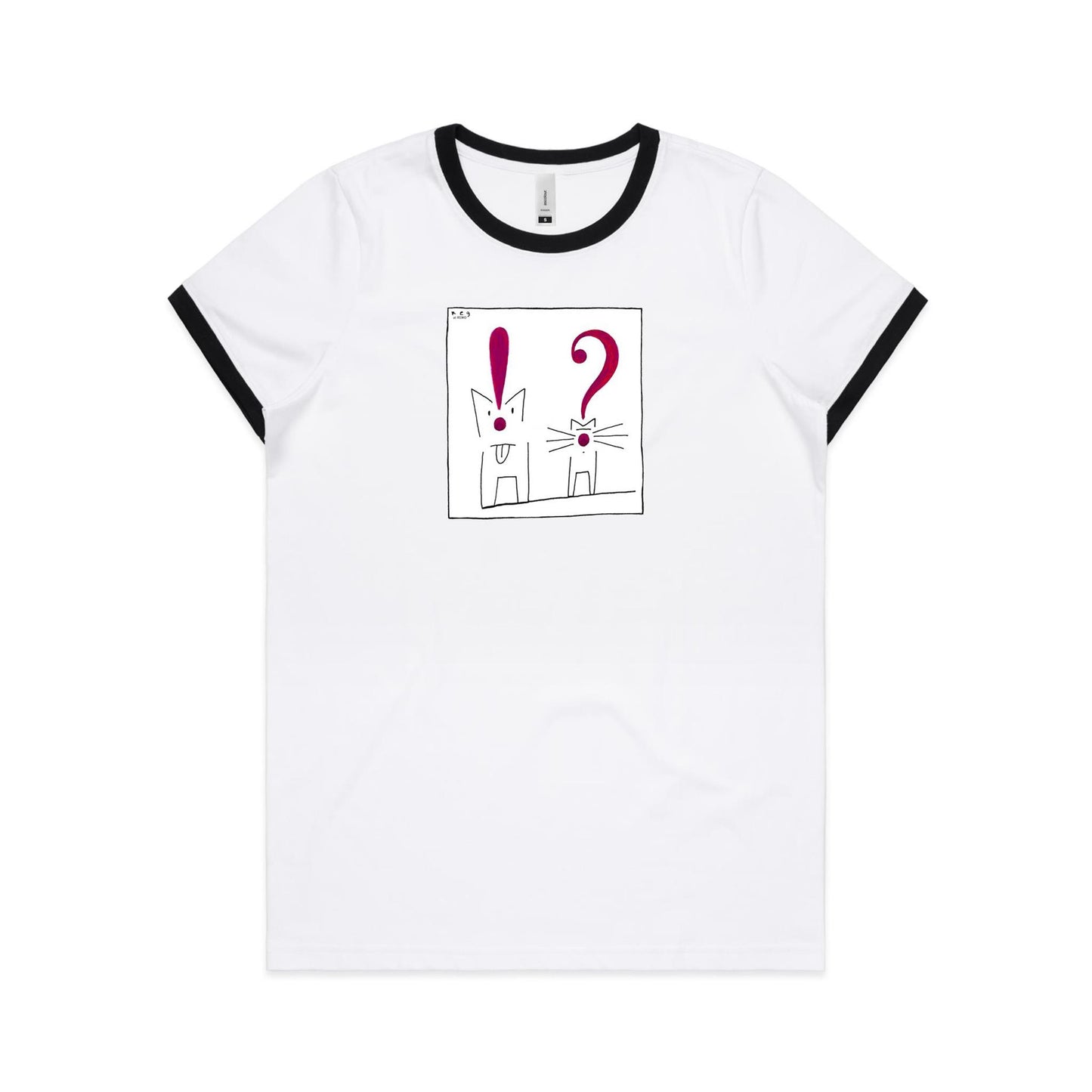 Dog & Cat Ringer T Shirts for Women