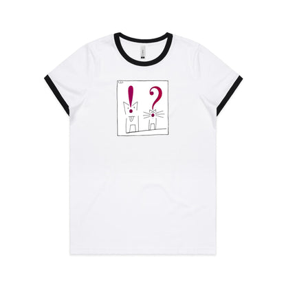 Dog & Cat Ringer T Shirts for Women