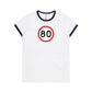 Age Milestone 80 Ringer T Shirts for Women