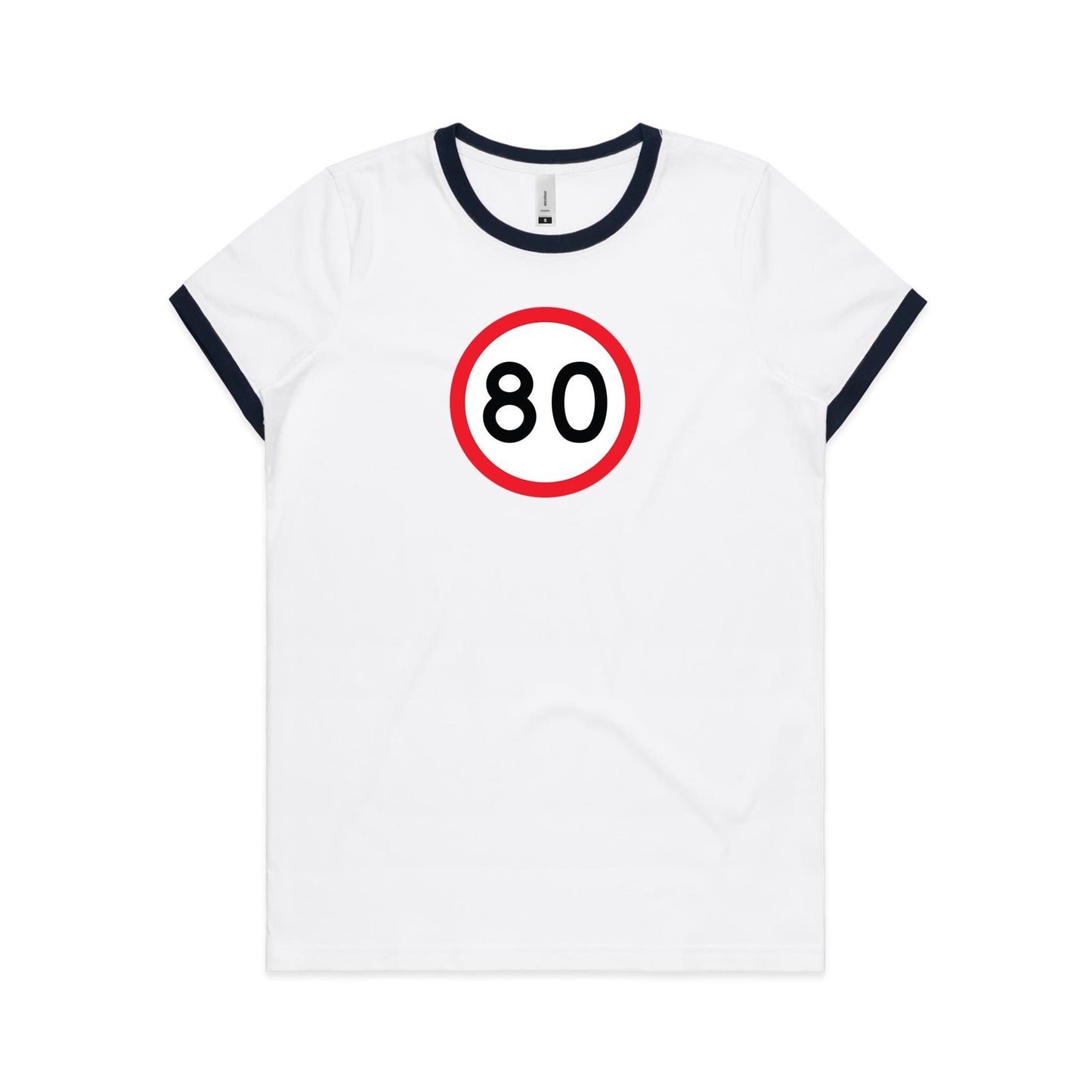 Age Milestone 80 Ringer T Shirts for Women