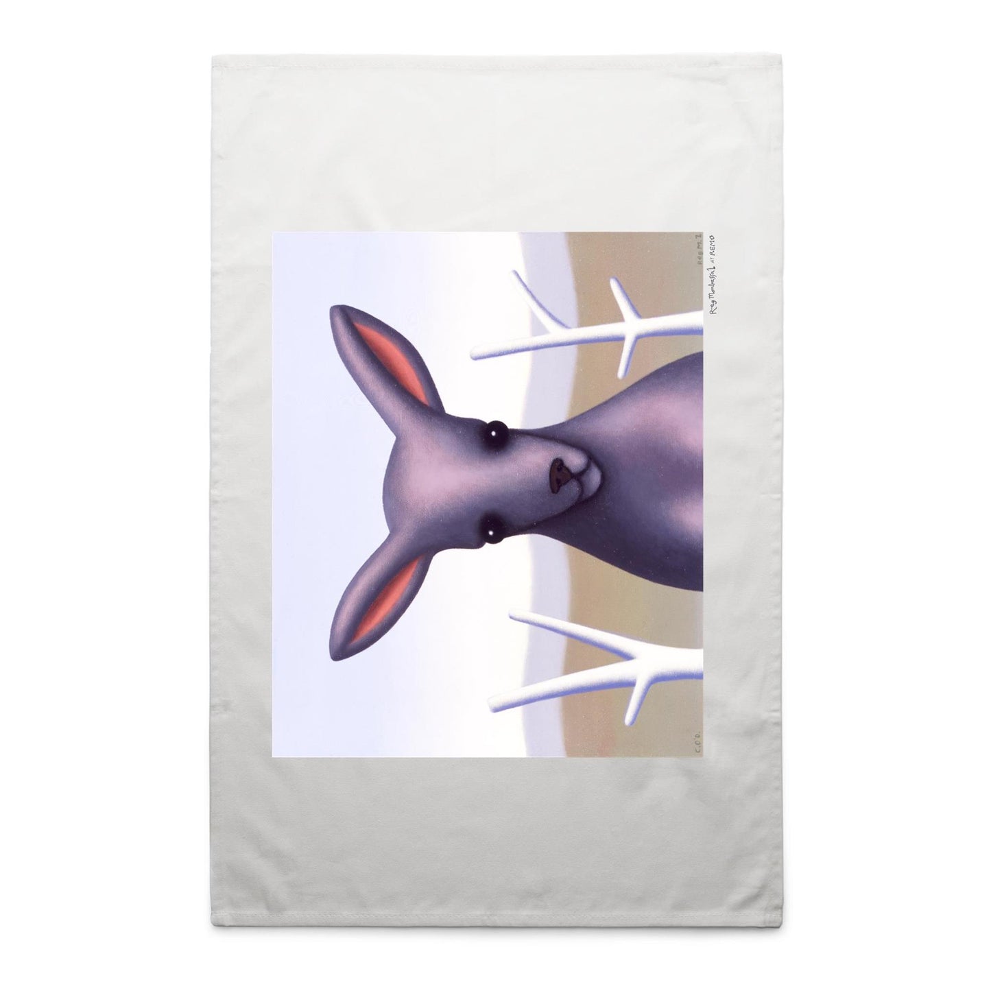 Fluffy the Slightly Pink Kangaroo Tea Towels