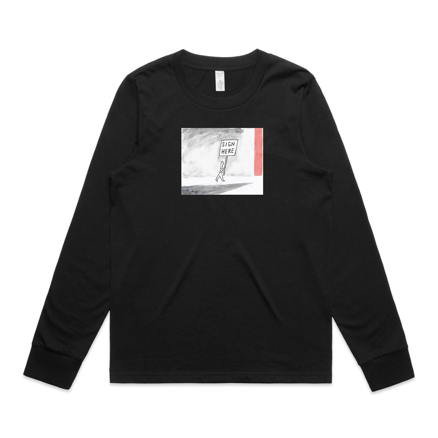 Sign Here Long Sleeve T Shirts for Women