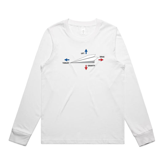 Paper Plane Long Sleeve T Shirts for Women