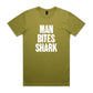 Man Bites Shark T Shirts for Men (Unisex)