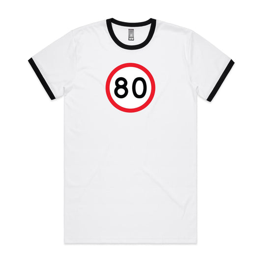Age Milestone 80 Ringer T Shirts for Men (Unisex)