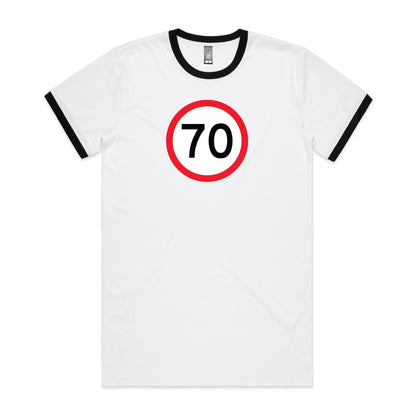Age Milestone 70 Ringer T Shirts for Men (Unisex)
