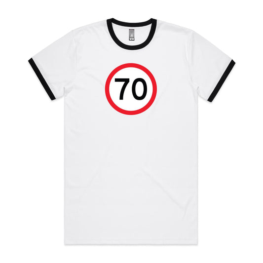 Age Milestone 70 Ringer T Shirts for Men (Unisex)