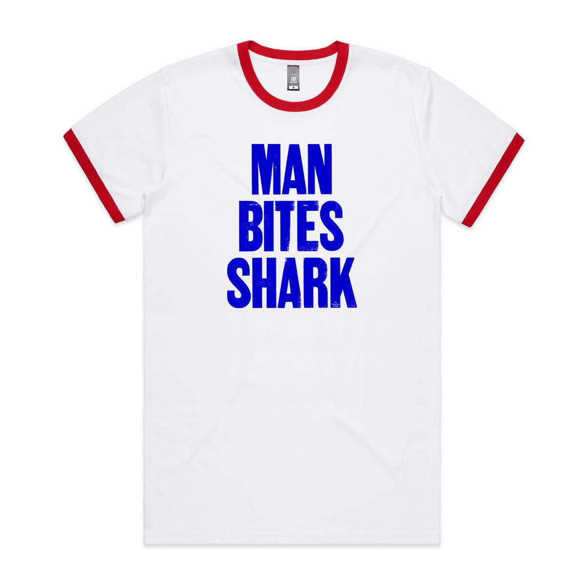 Man Bites Shark Ringer T Shirts