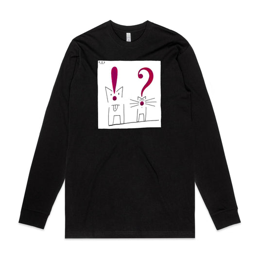 Dog & Cat Long Sleeve T Shirts for Men (Unisex)