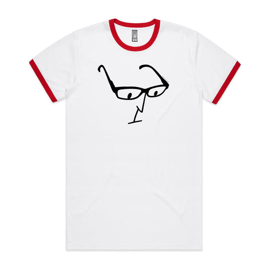 Glasses Ringer T Shirts for Men