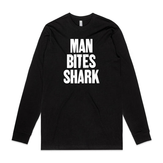 Man Bites Shark Long Sleeve T Shirts