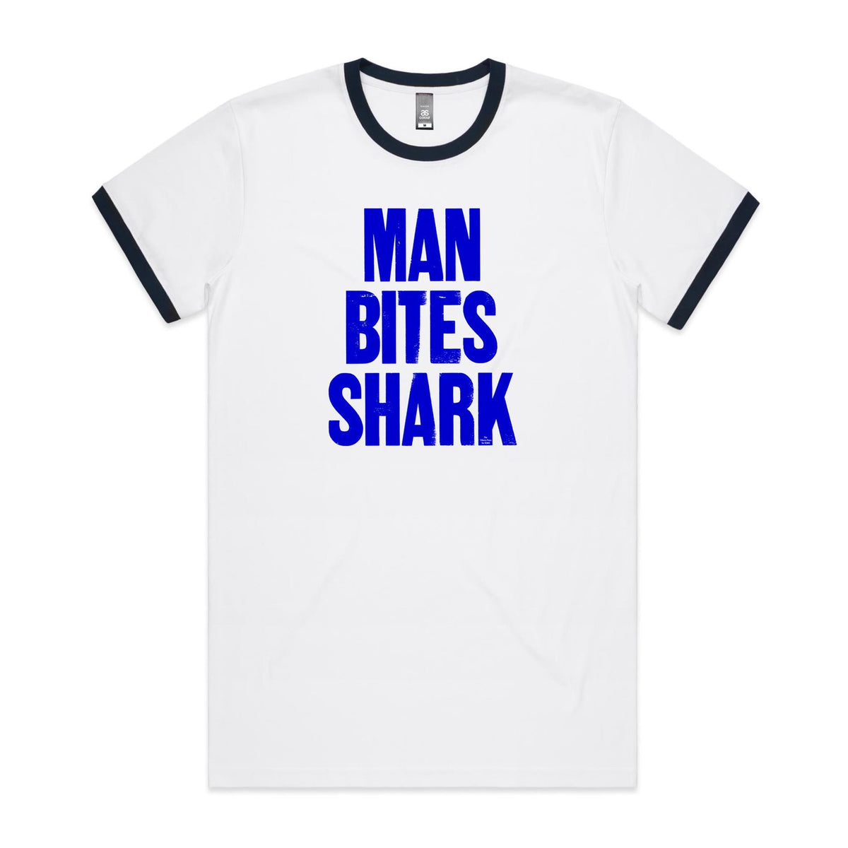 Man Bites Shark Ringer T Shirts