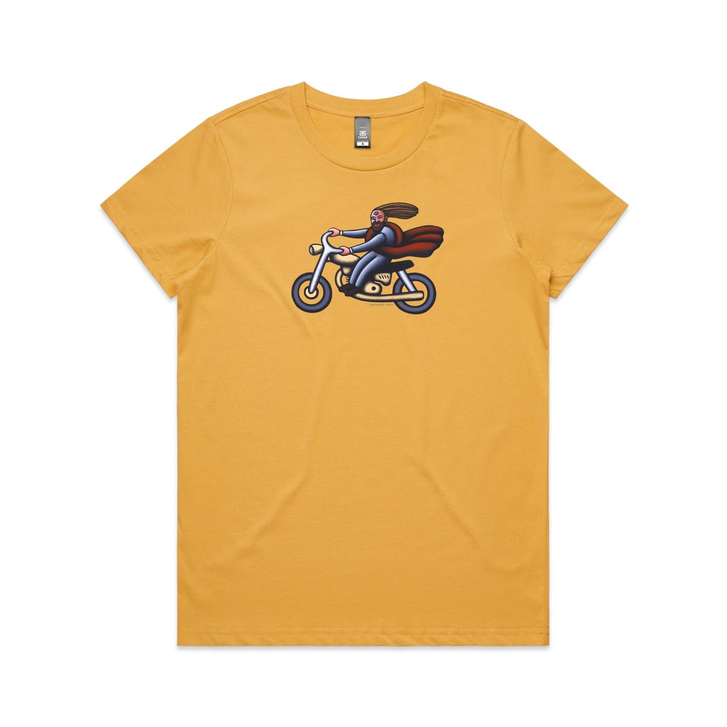 Australian Jesus on the Golden Motorbike T Shirts for Women