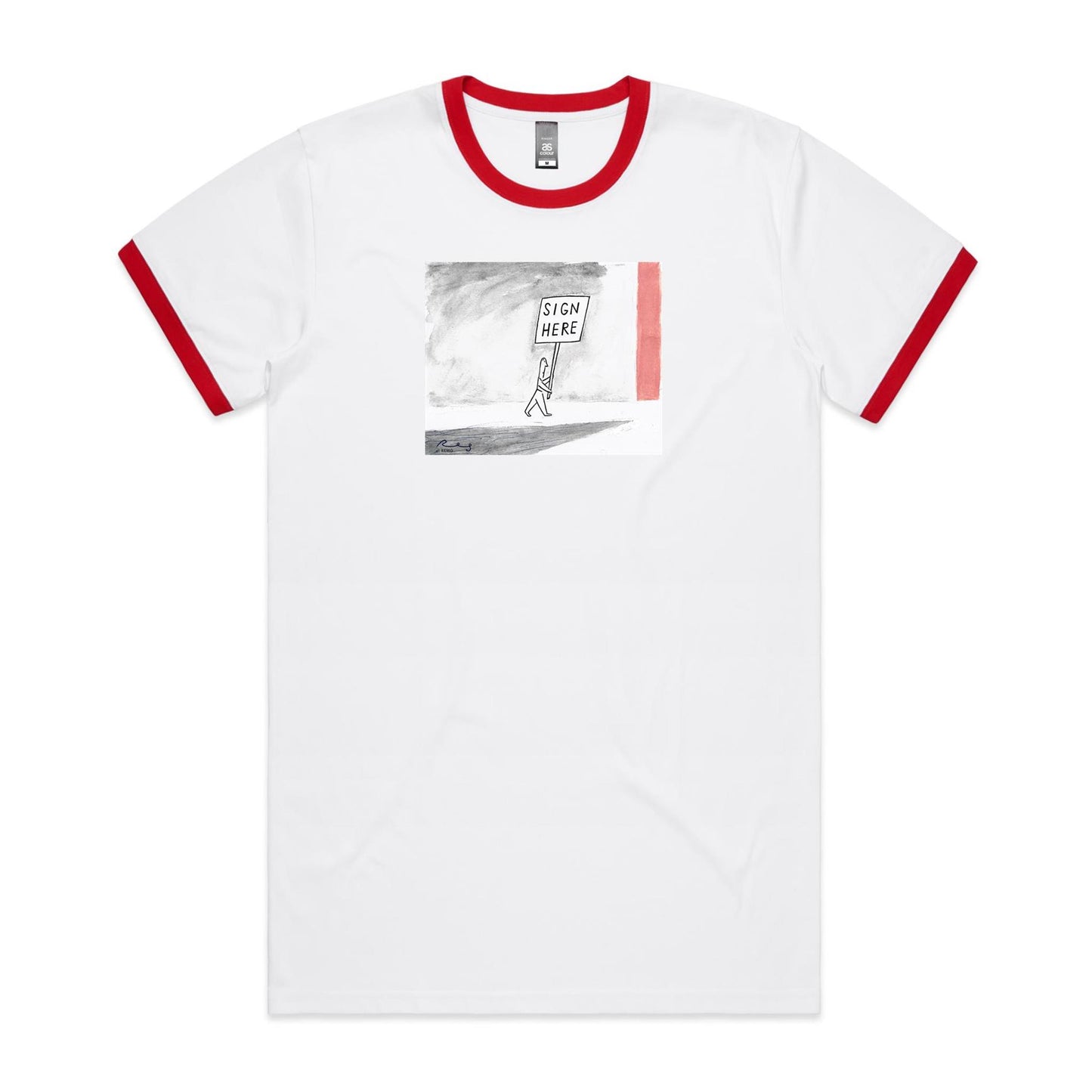 Sign Here Ringer T Shirts for Men