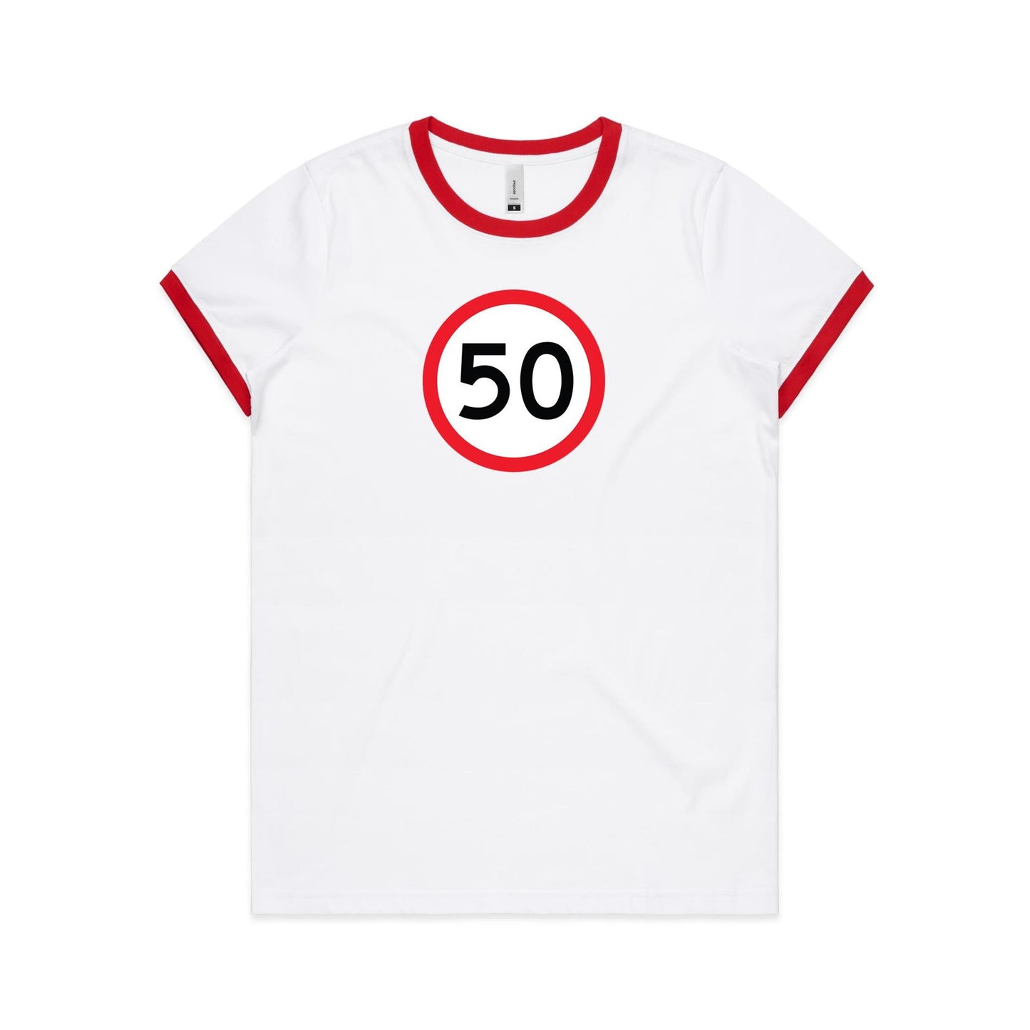 Age Milestone 50 Ringer T Shirts for Women