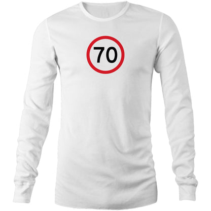 Age Milestone 70 Long Sleeve T Shirts for Men (Unisex)
