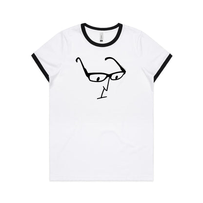 Glasses Ringer T Shirts for Women