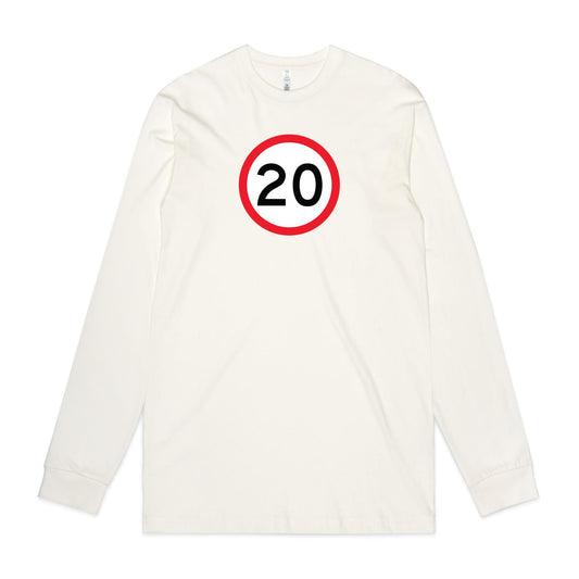 Age Milestone 20 Long Sleeve T Shirts for Men (Unisex)
