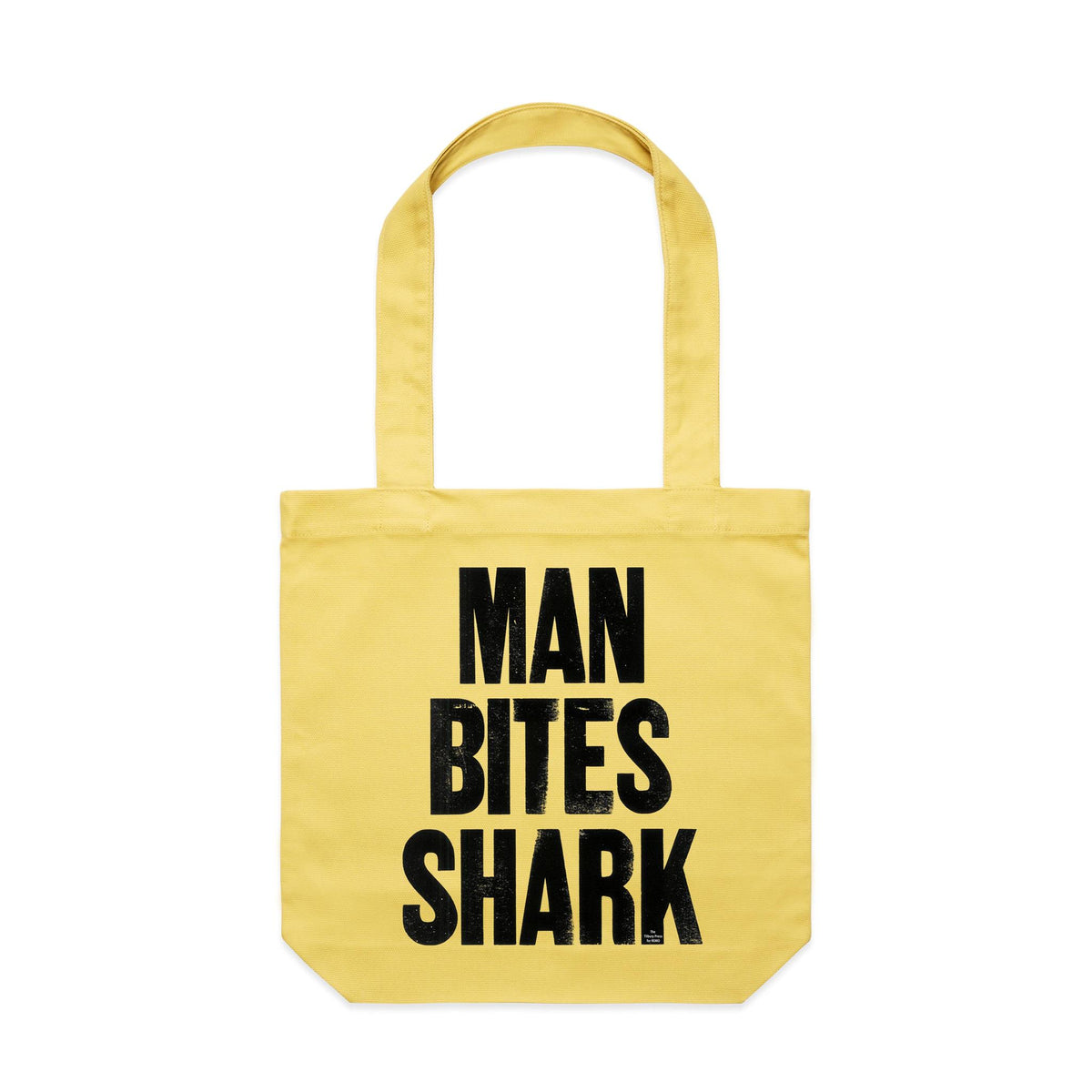 Man Bites Shark Canvas Totes