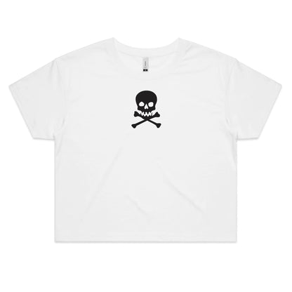Skull & Cross Bones Crop T Shirts for Women