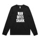 Man Bites Shark Long Sleeve T Shirts for Women