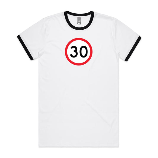 Age Milestone 30 Ringer T Shirts for Men (Unisex)