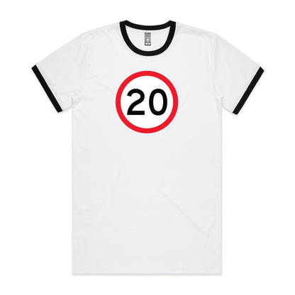 Age Milestone 20 Ringer T Shirts for Men