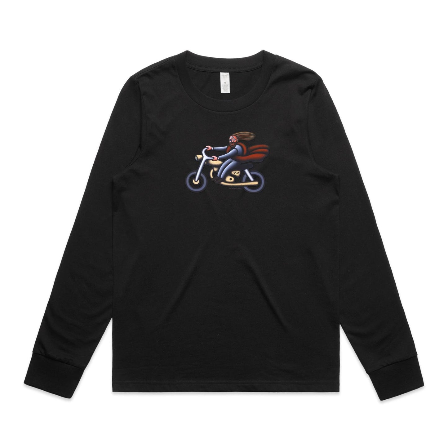 Australian Jesus Long on the Golden Motorbike Sleeve T Shirts for Women